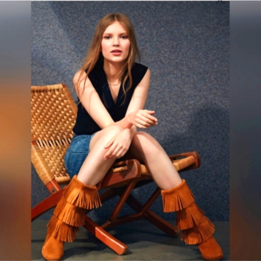 Fringe Suede Tan Boots - Picture 5 of 7